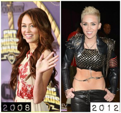 Miley 2008 and 2012